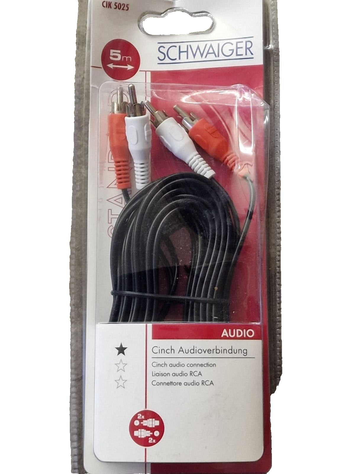 Schwaiger CIK 5022 Cinch Audioverlängerung 1,5 Meter